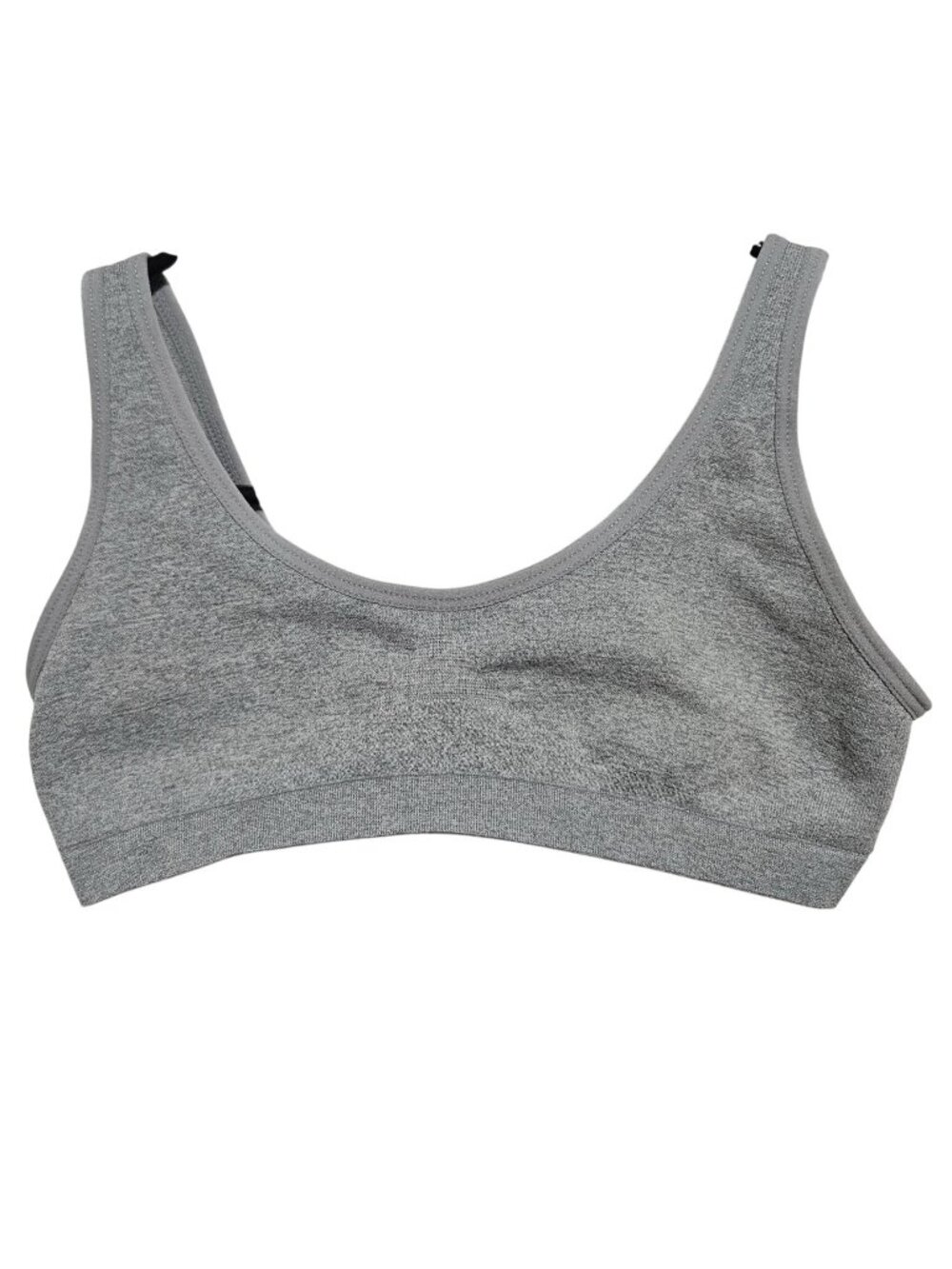 Hanes Girls Sports Bra Youth Size Medium Grey Seamless Support Workout Athletic